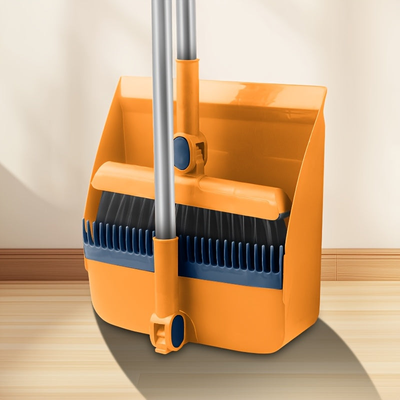 Household Broom and Dustpan Set for Hard Floors Non-Stick Hair Sweeping