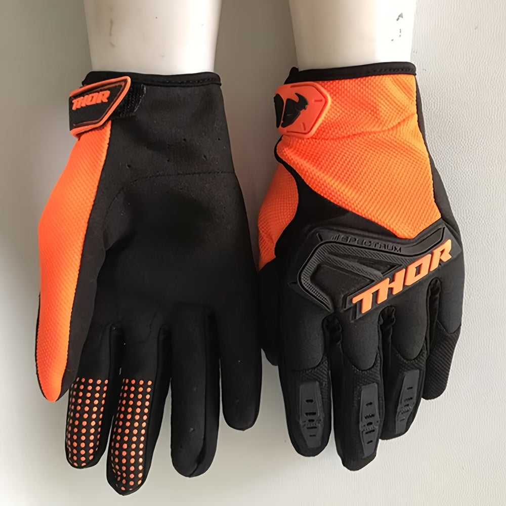 Unisex Motorcycle Gloves Full Finger Synthetic Leather Outdoor Riding Gear
