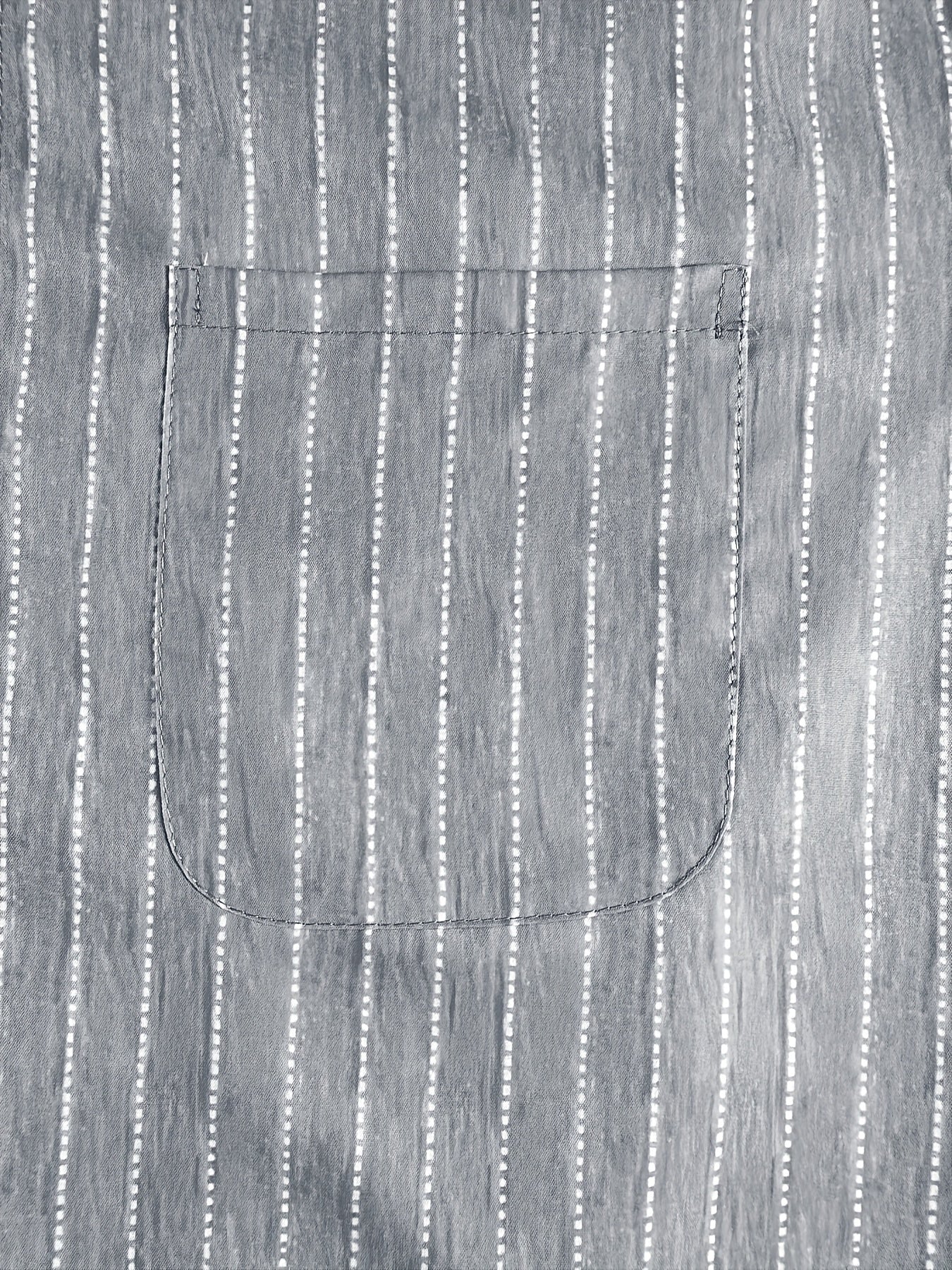 Camisa de hombre a rayas azul claro con botones, poliéster, manga corta, casual, para todas las estaciones