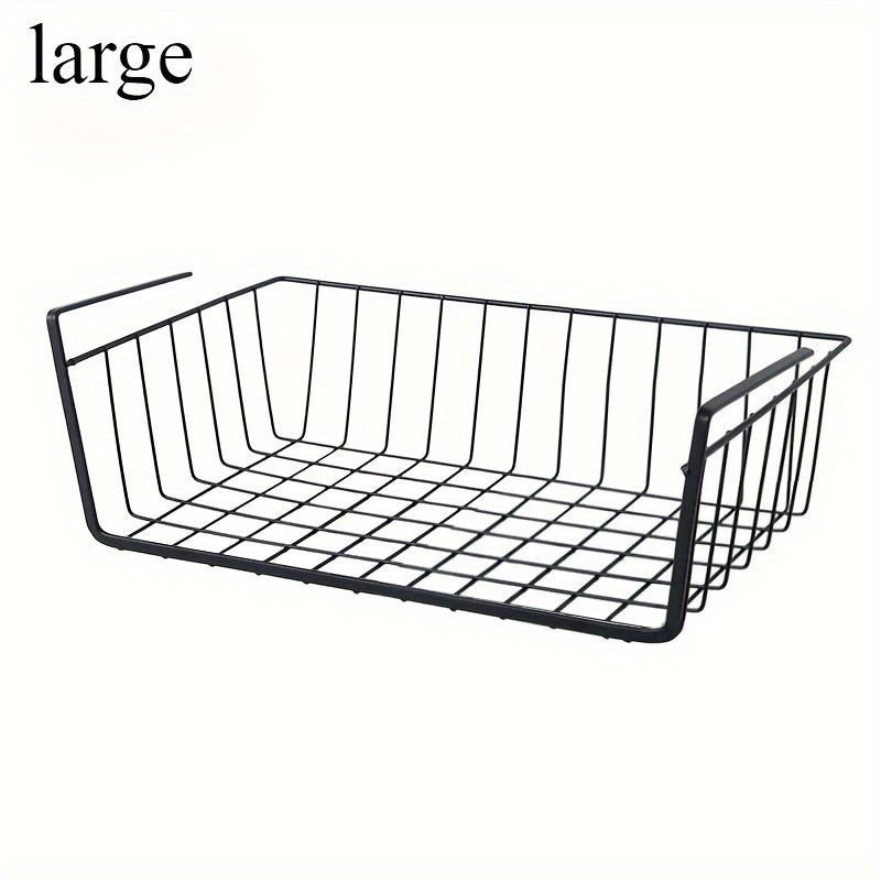 Yevropa uslubidagi temir rustik metall osma savat tashkilotchisi - Teshiksiz, ko'p funksiyali saqlash yechimi oshxona, stol va hammom uchun - Polka ostida saqlash uchun mukammal