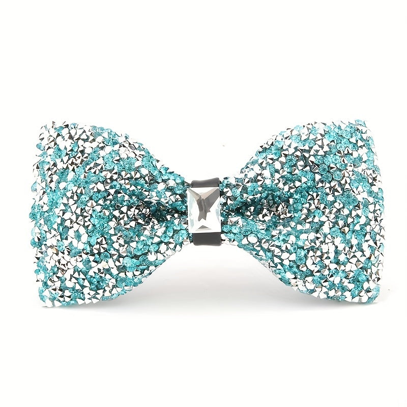 Men's Bow Tie with Faux Diamond Knot for Weddings and Formal Events