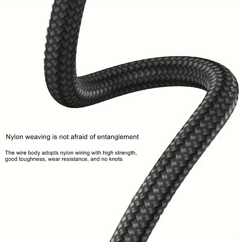 3-in-1 Nylon Braided USB Charging Cable with Fast Charging for iPhone, Samsung, Xiaomi