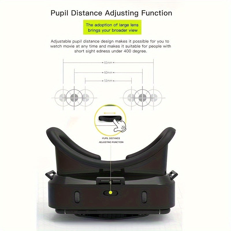 Adjustable 3D VR Headset for Smartphones HD Blu-Ray Lenses Lightweight Comfortable for Movies and TV