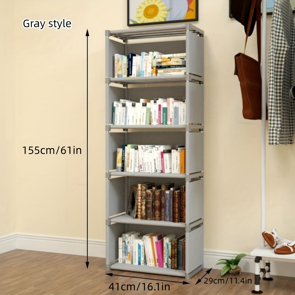 5-Layer Bookshelf Storage Cabinet for Bedroom and Living Room Organizing