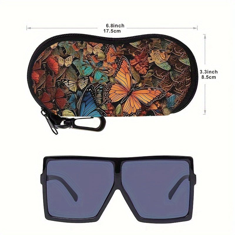 Butterfly Pattern Waterproof Vinyl Eyewear Case Portable Soft Material