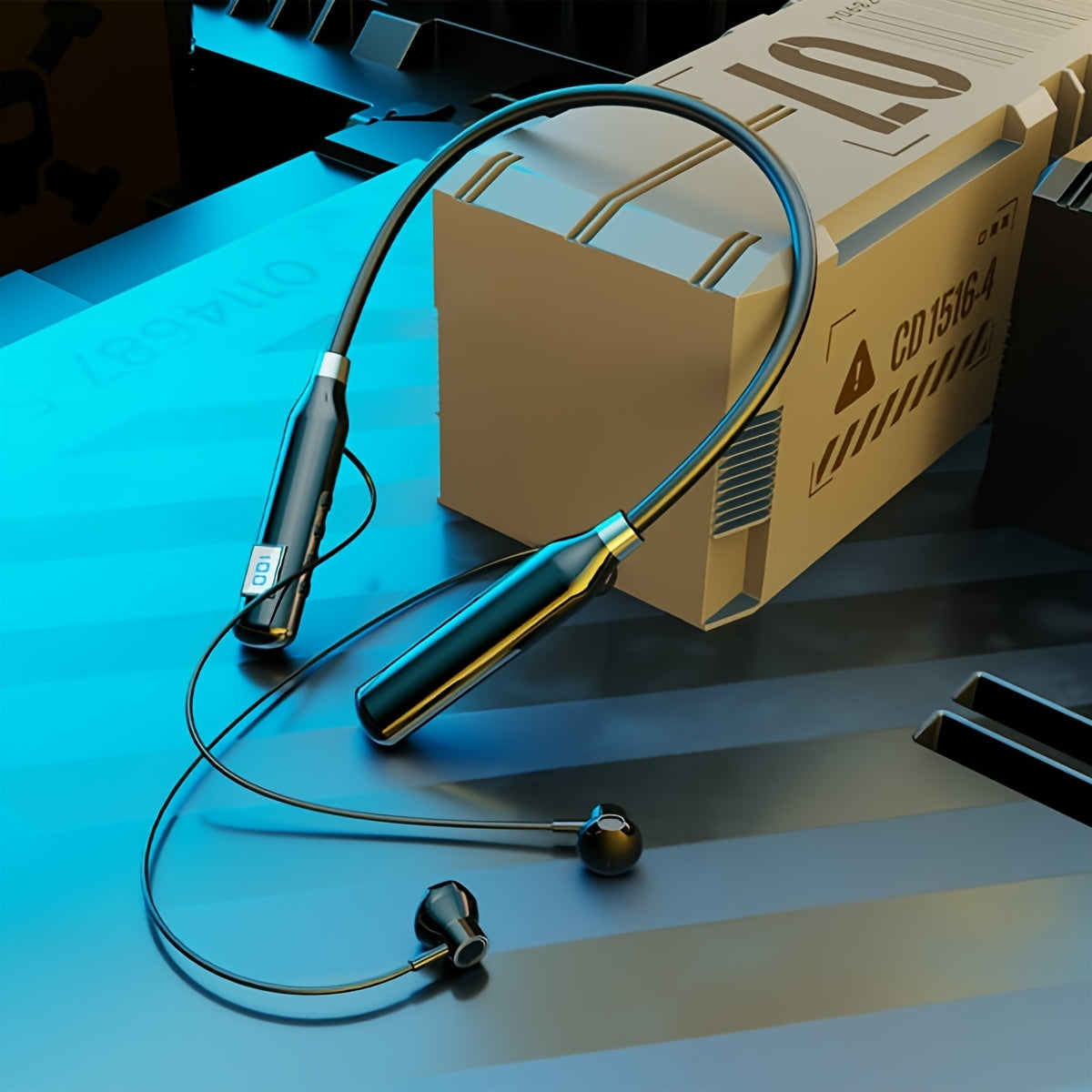 Wireless Neckband Earbuds with Microphone 120H Playback HiFi Stereo Sweatproof for Gym Running