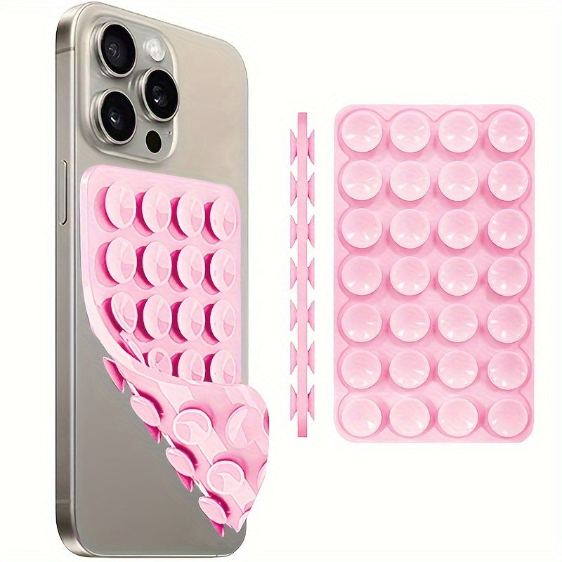 Pink Silicone Suction Cup Phone Mount for Hands-Free Selfies and Videos