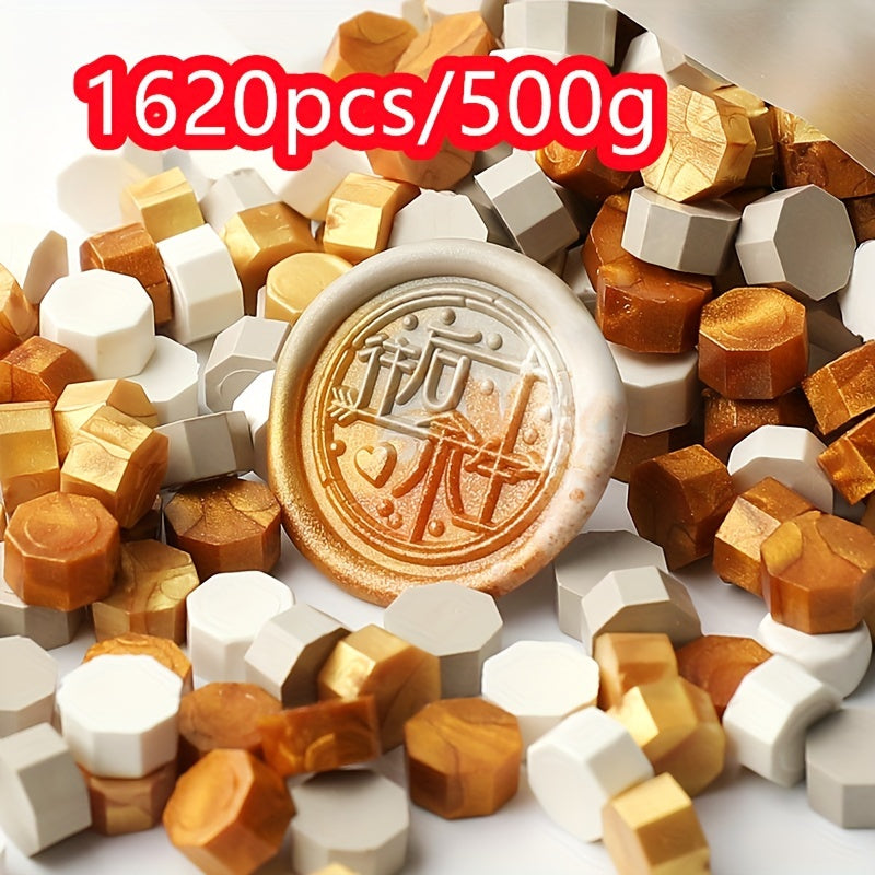 1620pcs 500g Octagonal Sealing Wax Particles for Envelope Gift Box DIY Retro Bulk Sealing Wax
