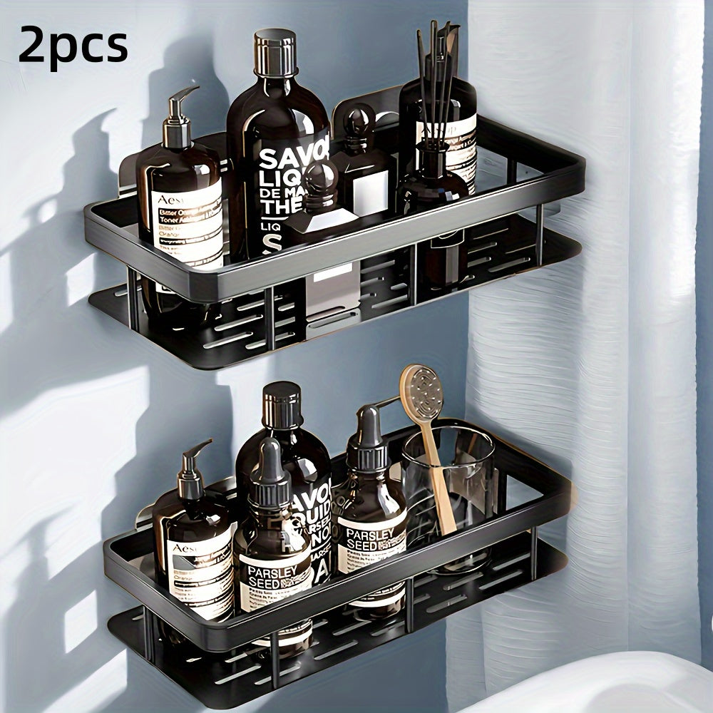 Rustproof Metal Shower Caddy Holds Two Bottles No Drilling Bathroom Organizer