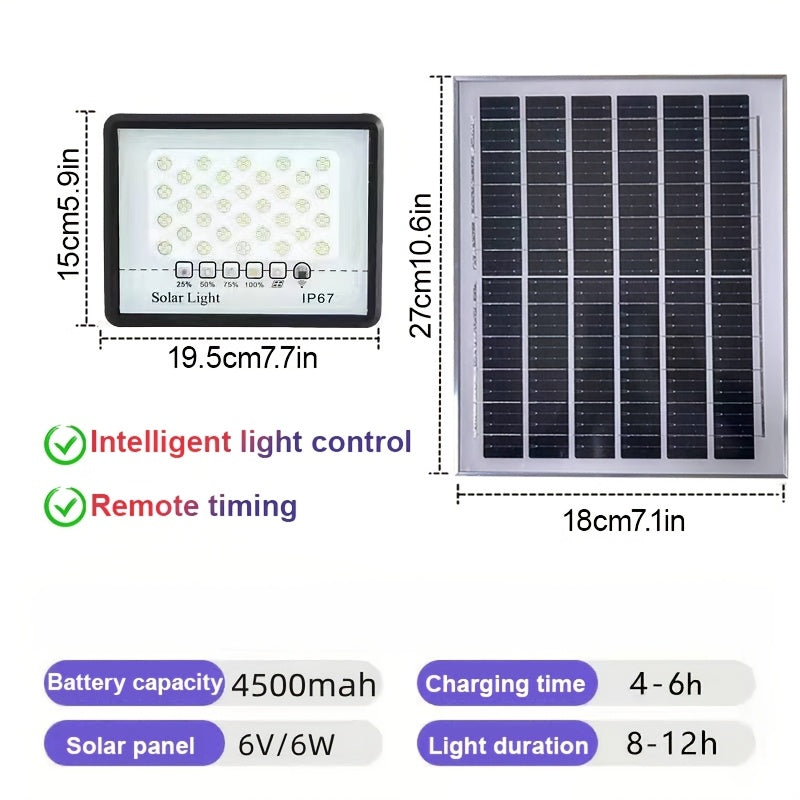High Power Solar Street Light with Light Control Remote Timing Large Battery Spotlight