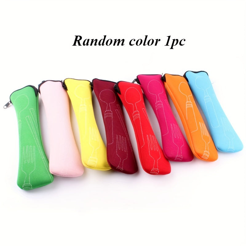 Mustahkam Portativ Qozonchalar - Suv O'tkazmaydigan va Ruxsatsiz - Kamping, Piknik, Maktab, Ofis, Uy Tashkiliy va Saqlash uchun Ideal - Oson Kirish uchun Zip Yopilishi - Vilka, Qoshqor va Pichoqni Toza va Tashkiliy Saqlashni Ta'minlaydi