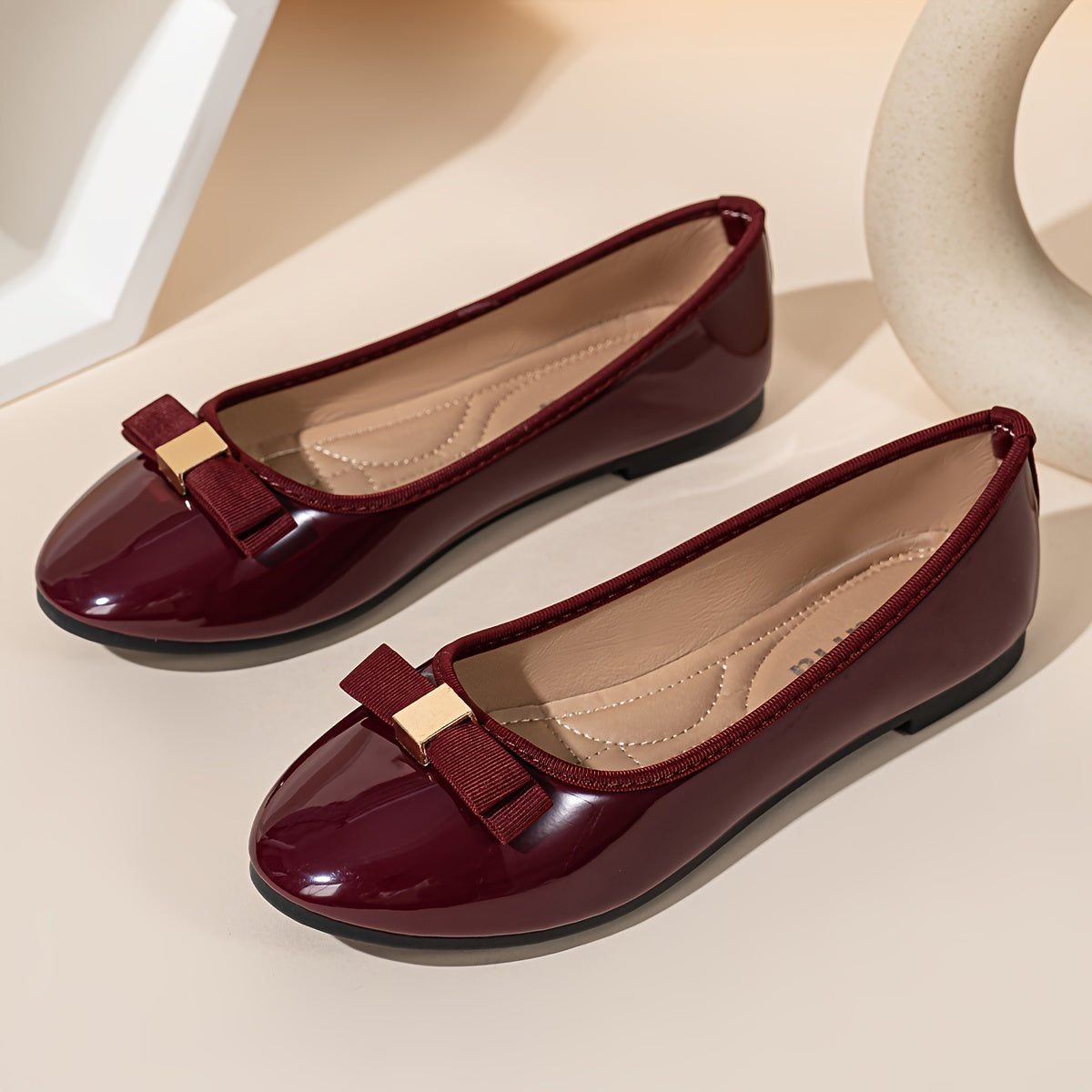 Women's Mary Jane Flats with Bowknot Soft Sole Slip-On Ballet Shoes