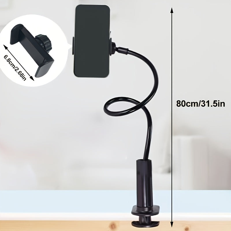 Mobile Phone Clip Holder with Soft Grip, 80cm Long Arm, 360° Rotation