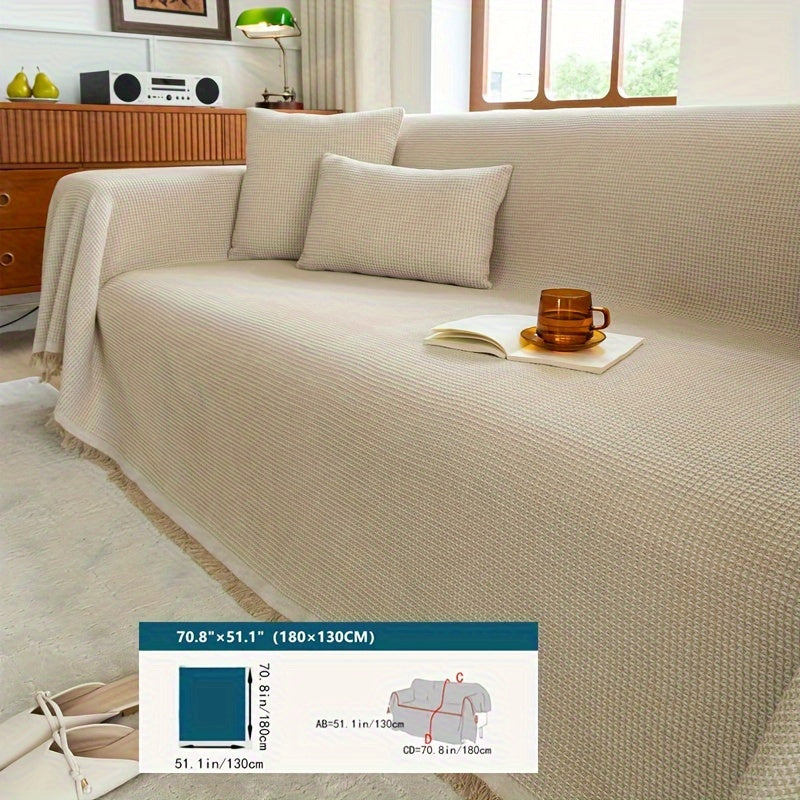 Zamonaviy Tassel divan qopqog'i xavfsiz mos keladi, chang va hayvonlardan himoya qiladi, tozalash oson