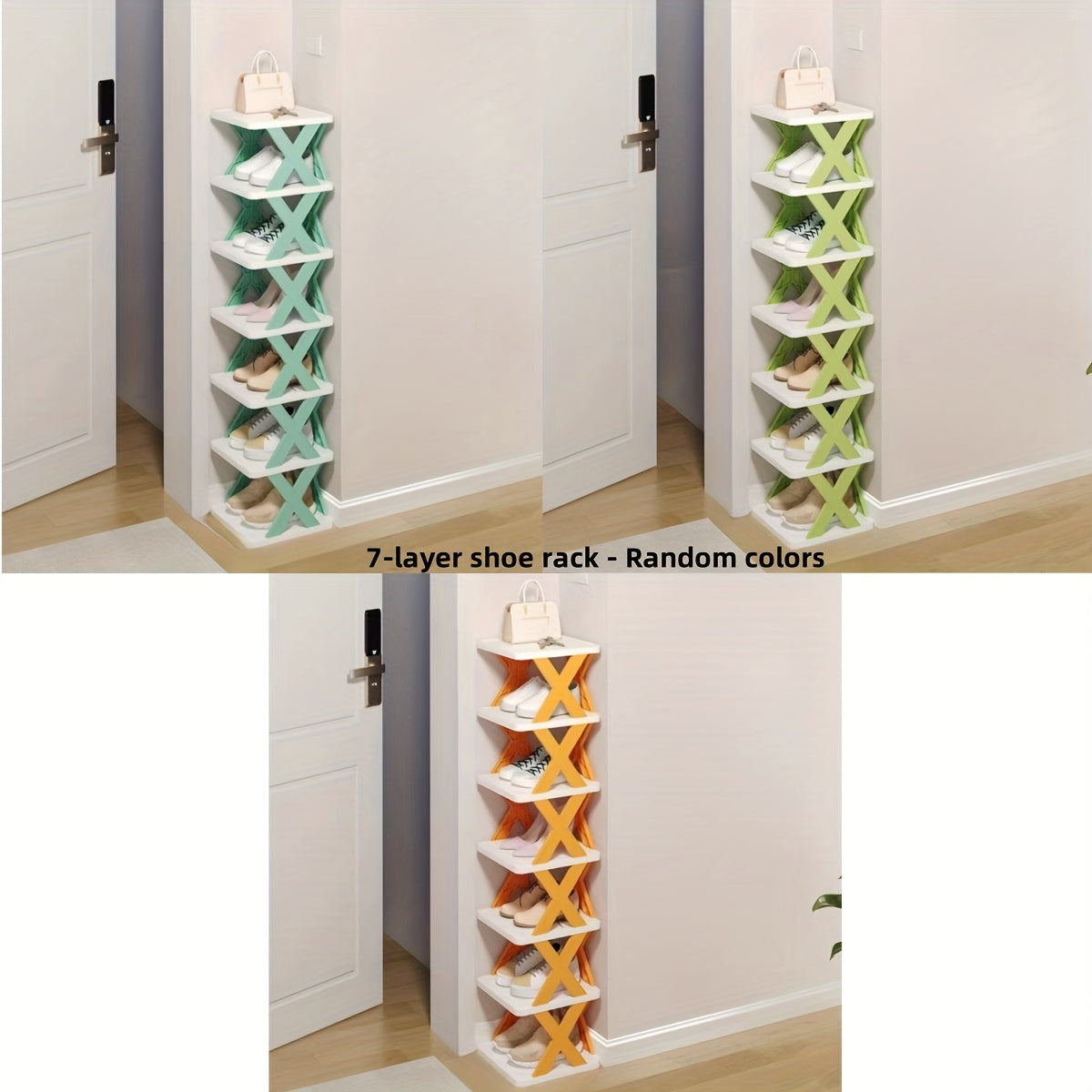 Portable Plastic Shoe Rack Organizer Space-Saving Mini Shoe Shelf for Home Office