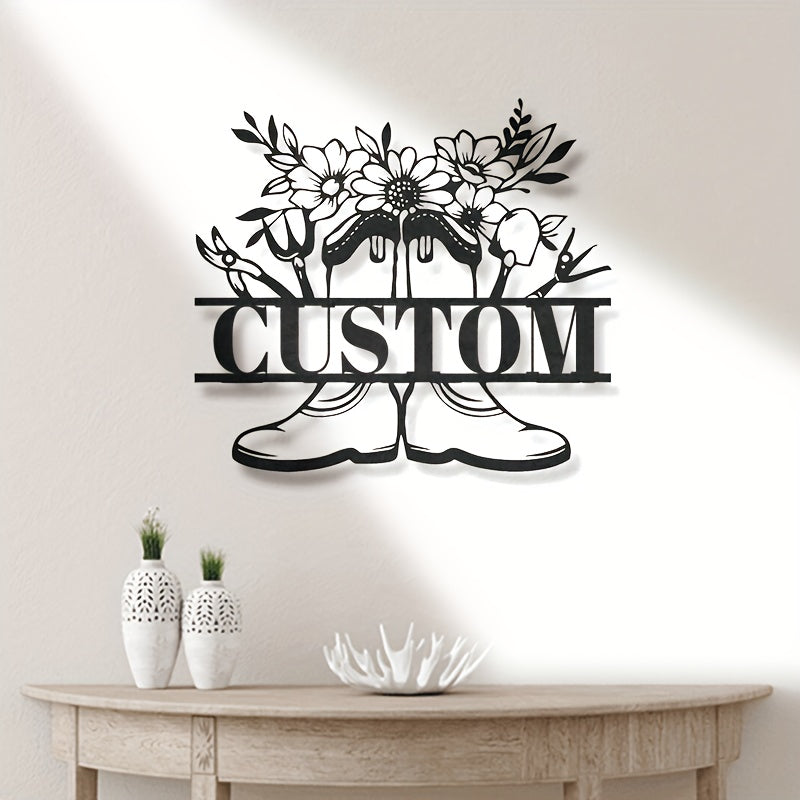 Vintage gullar bilan bezatilgan metall devor san'ati, qishloq uslubidagi qora temir bilan bezatilgan, uy dekoratsiyasi uchun moslashtiriladigan dizayn. Ushbu shaxsiylashtirilgan osma belgi ichki yoki tashqi joylarda ishlatilishi mumkin.