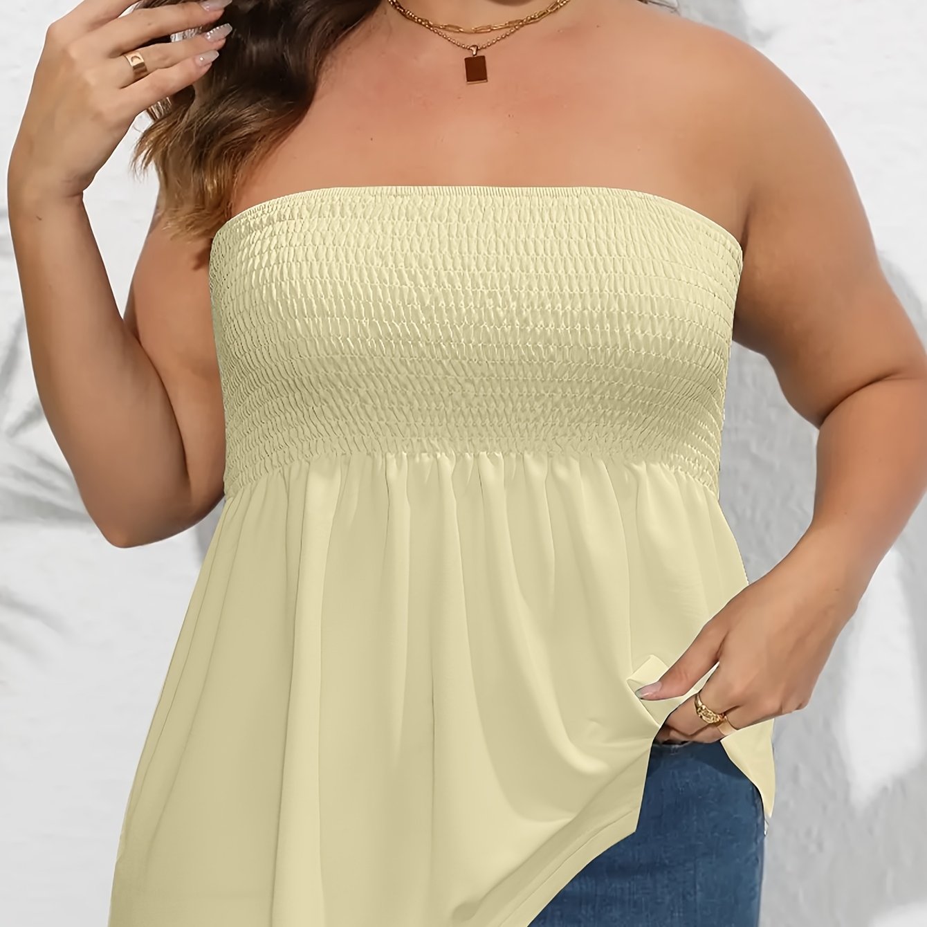 Женский топ-корсет с открытыми плечами, эластичный, однотонный, с рюшами, короткий рукав