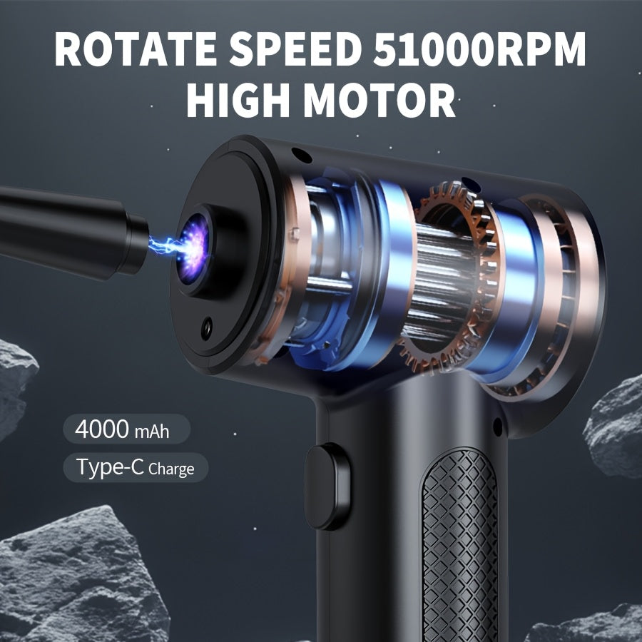 USB zaryadlanadigan portativ chang yig'uvchi, 5.3 KPa so'rish quvvati, ABS material, klaviaturalar, kameralar va avtomobillarni tozalash uchun bir nechta qo'shimchalar, klaviatura tozalagich; zamonaviy texnologiya