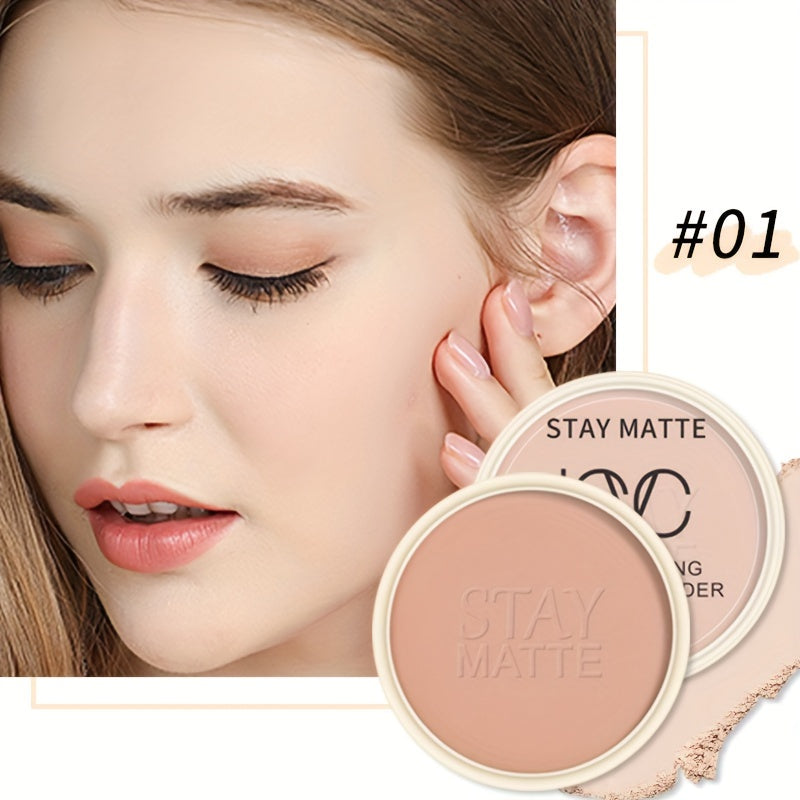 Women Waterproof Oil-Control Setting Powder Compact Brightens Skin