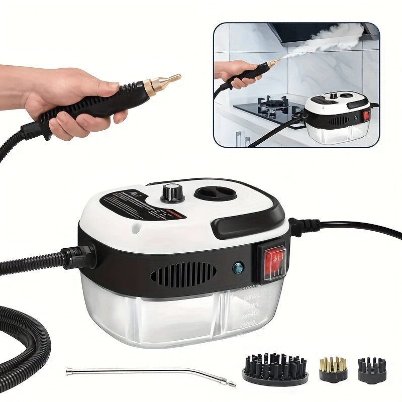 3 ta cho'tka boshli, 6 ta sozlanadigan tezlikka ega, 1500W quvvatga ega portativ bug' tozalagich. Oshxona, mebel, hammom va avtomobil uchun ideal.