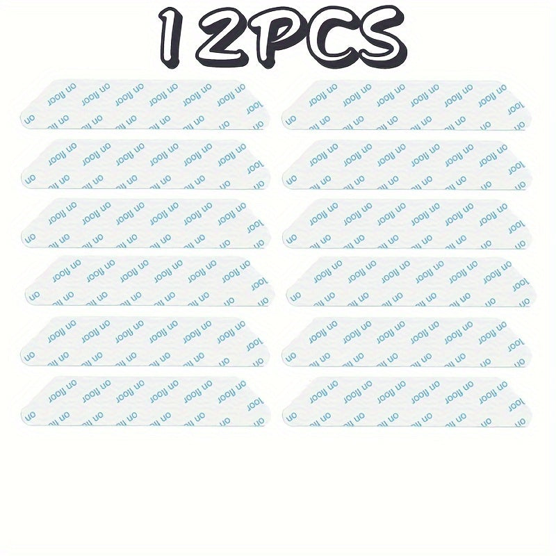 Set of 12 Non-Slip Rug Grippers for Hardwood Floors and Area Rugs