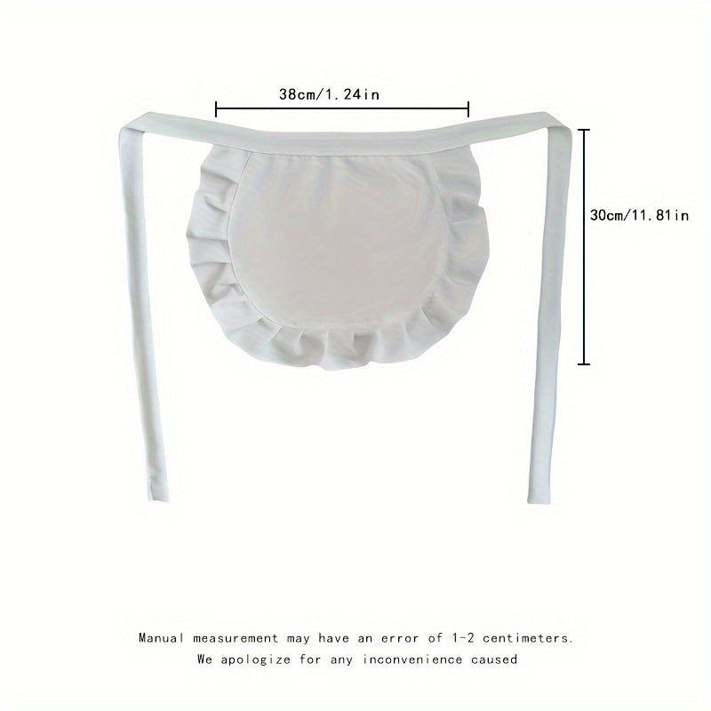 Black and White Lolita Maid Apron for Women Polyester Kitchen Bib