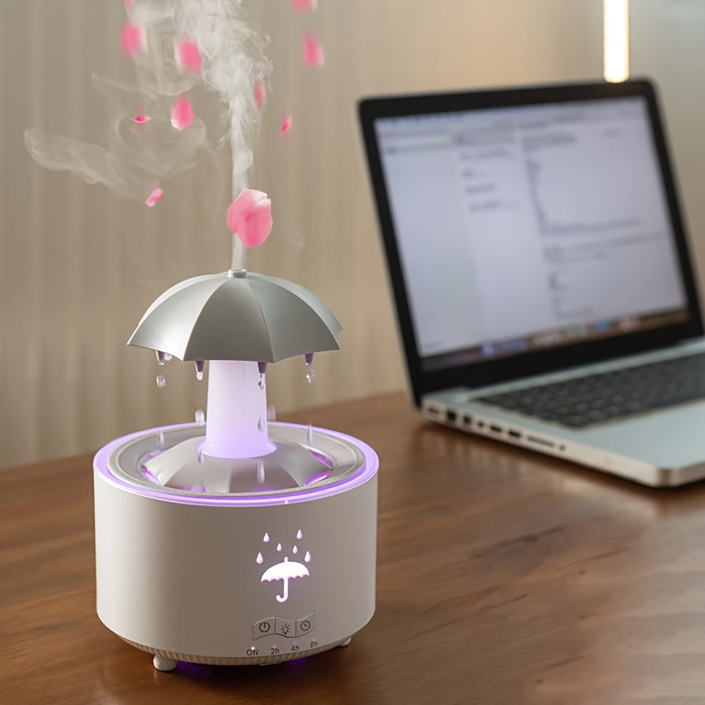 Rain Cloud Aroma Diffuser with 7-Color Lighting Timer Essential Oil Compatibility Home Humidifier