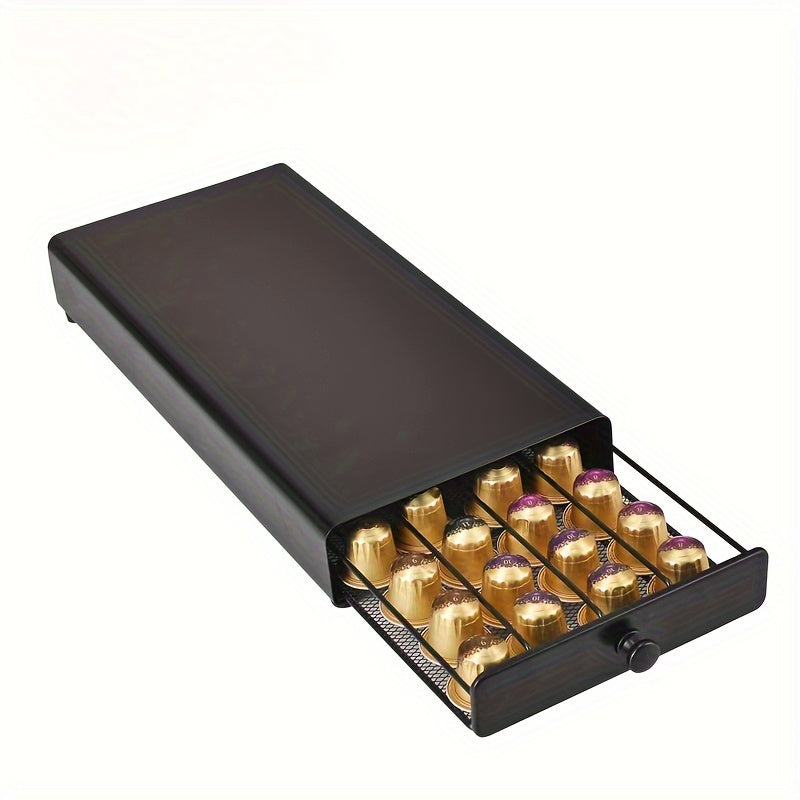 Coffee Capsule Storage Box Black Holds 40 Capsules Drawer Organizer