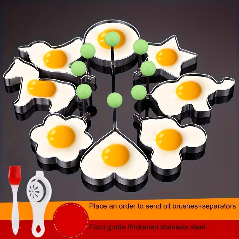 Stainless Steel Fried Egg Rings Pancake Shapers Omelette Molds Kitchen Utensils Set