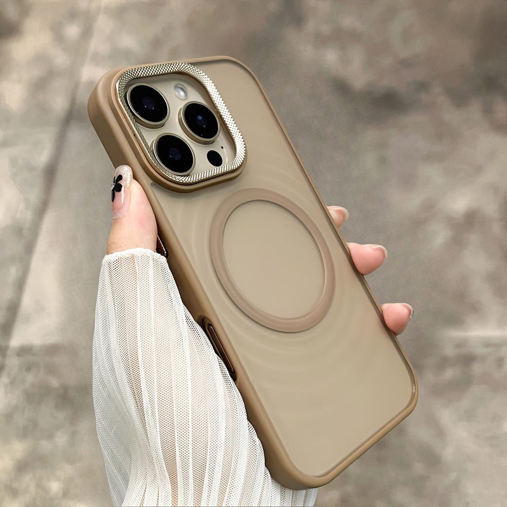 Magnetic Wireless Charging Case for iPhone with Metal Camera Protection and Shockproof Bumper