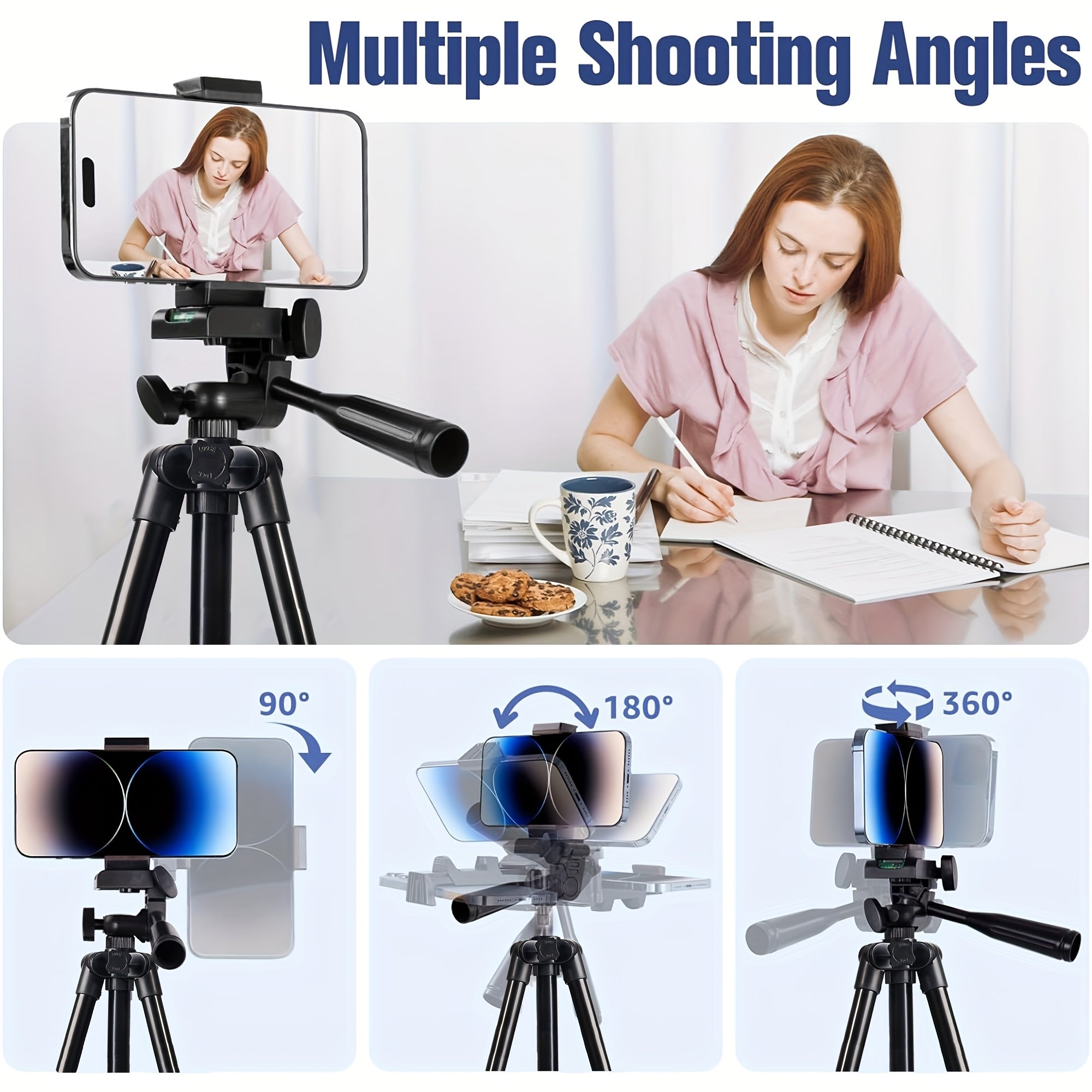 Aluminum Alloy Tripod with Gimbal Head 132cm for Photography Vlogging Live Streaming