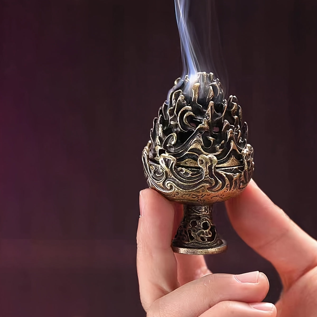 Copper Alloy Incense Burner with Dragon Design for Tea Ceremonies and Gifts