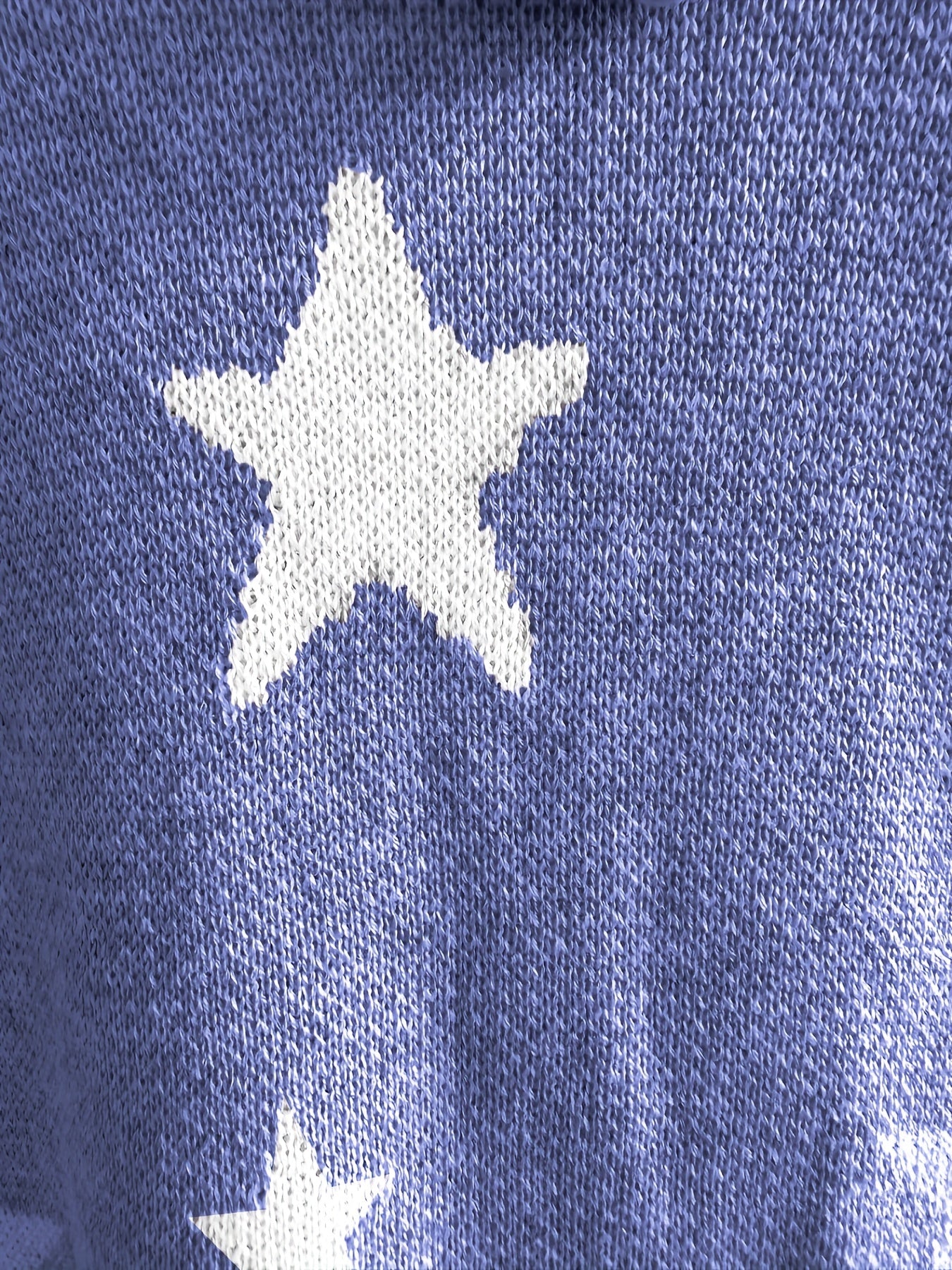 Plus Size Women’s Knit Hoodie With Pockets and Star Print