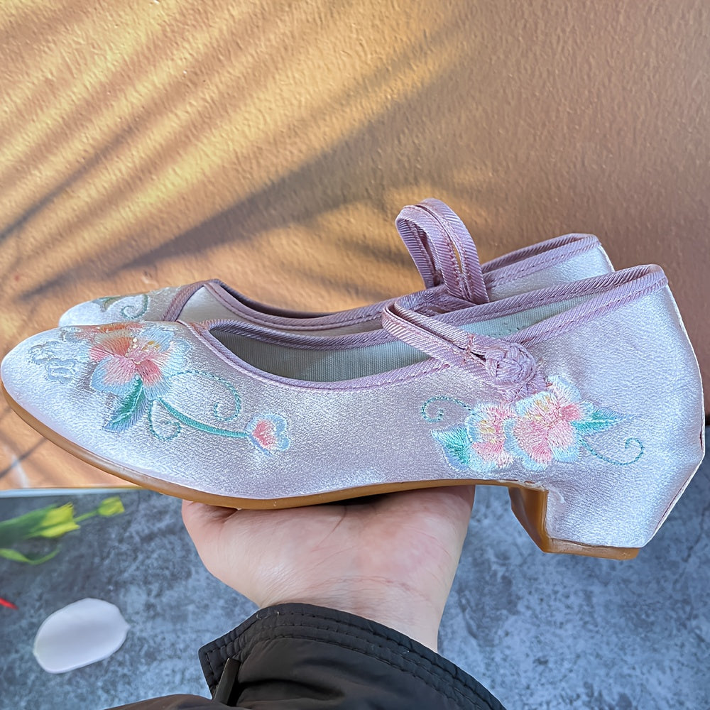 Women's Square Heel Shoes Ethnic Style Cheongsam Hanfu Light Fabric Rubber Sole