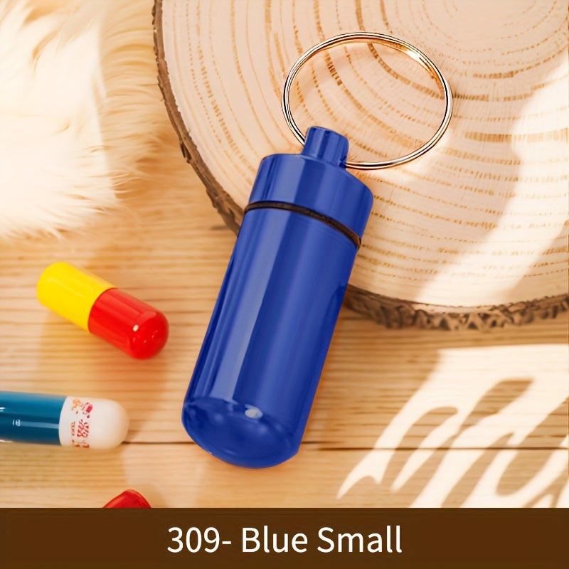 Portable Aluminum Pill Container Keychain Waterproof Small Travel Case