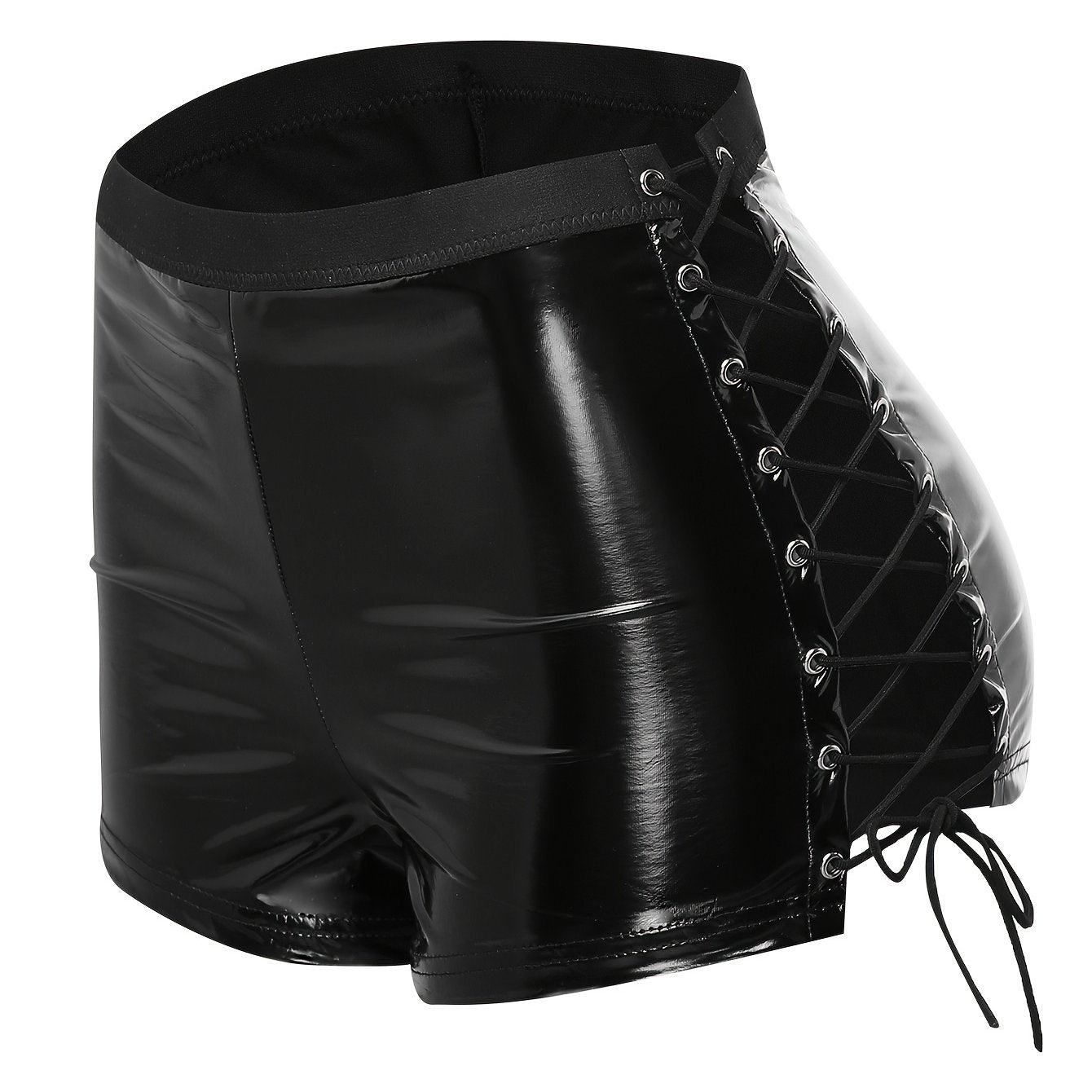 Women's Lace-Up PU Shorts and Lingerie for Cosplay