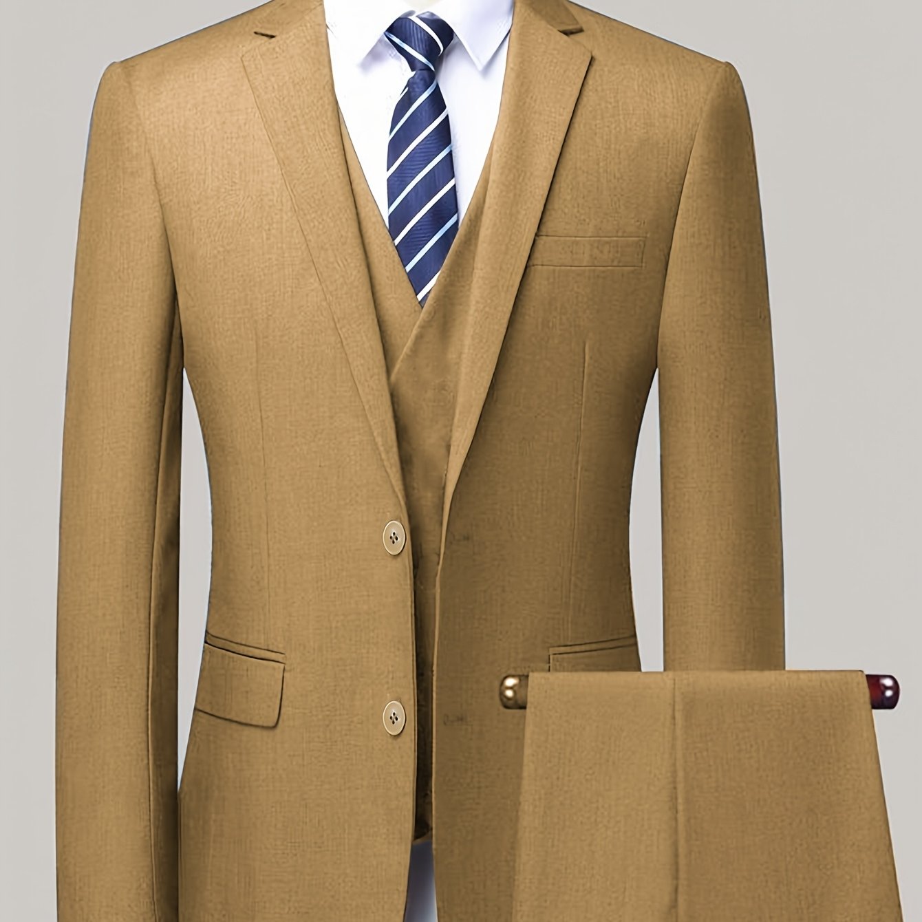 Корейский свадебный костюм, комплект из двух предметов, однотонный, полиэстер, вискоза, классический крой, весна-осень