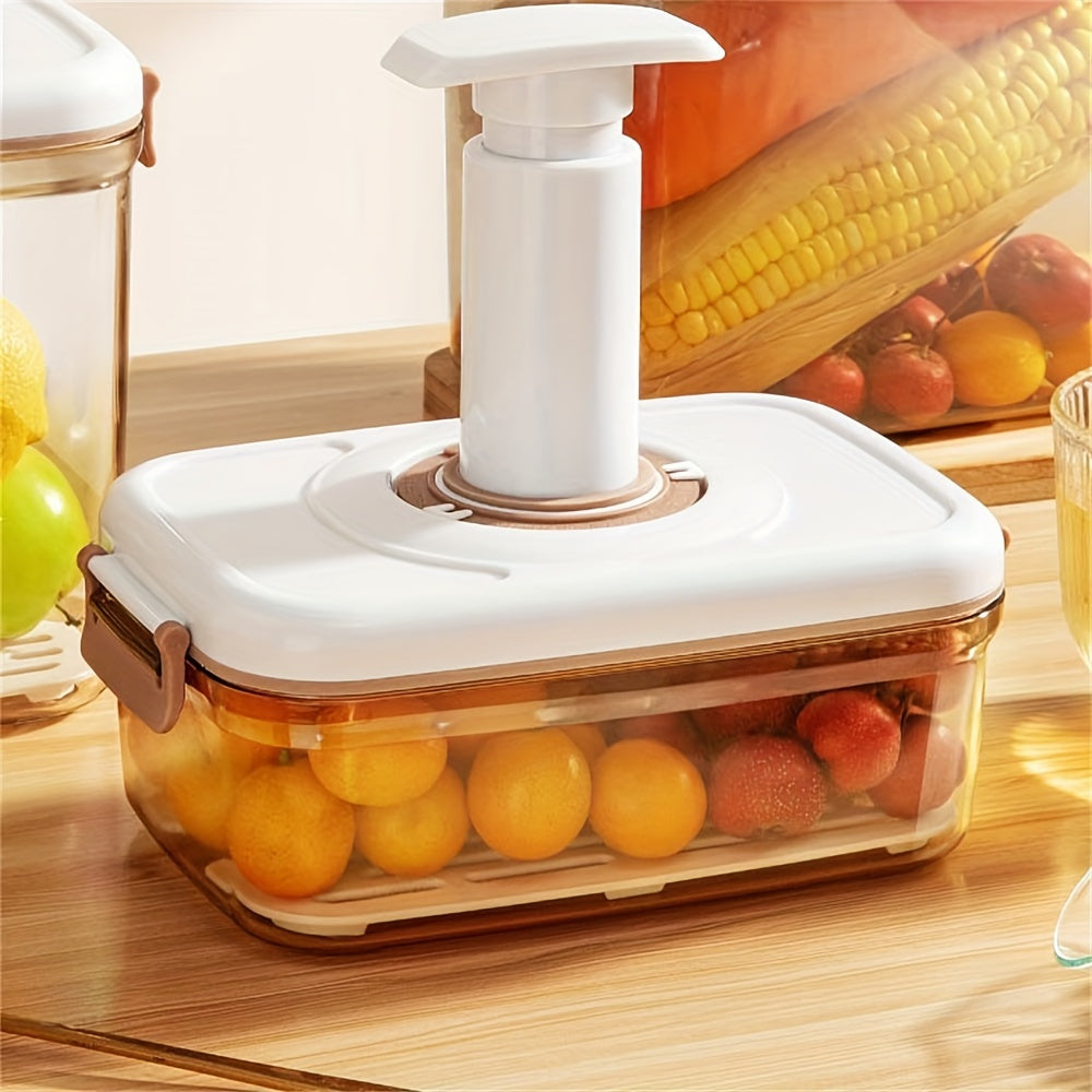 Vacuum Food Storage Jar with Pump, Airtight, Transparent Plastic Organizer