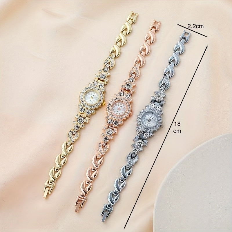 Женские серебряные часы-браслет с глиттером и стразами