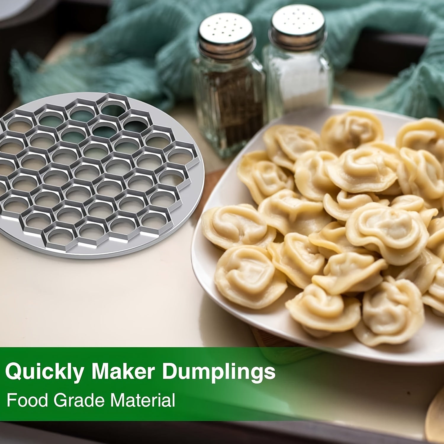 Stainless Steel Dumpling Mold with 37 Hexagonal Cavities 24.99cm Round Ravioli Maker Kitchen Baking Tools