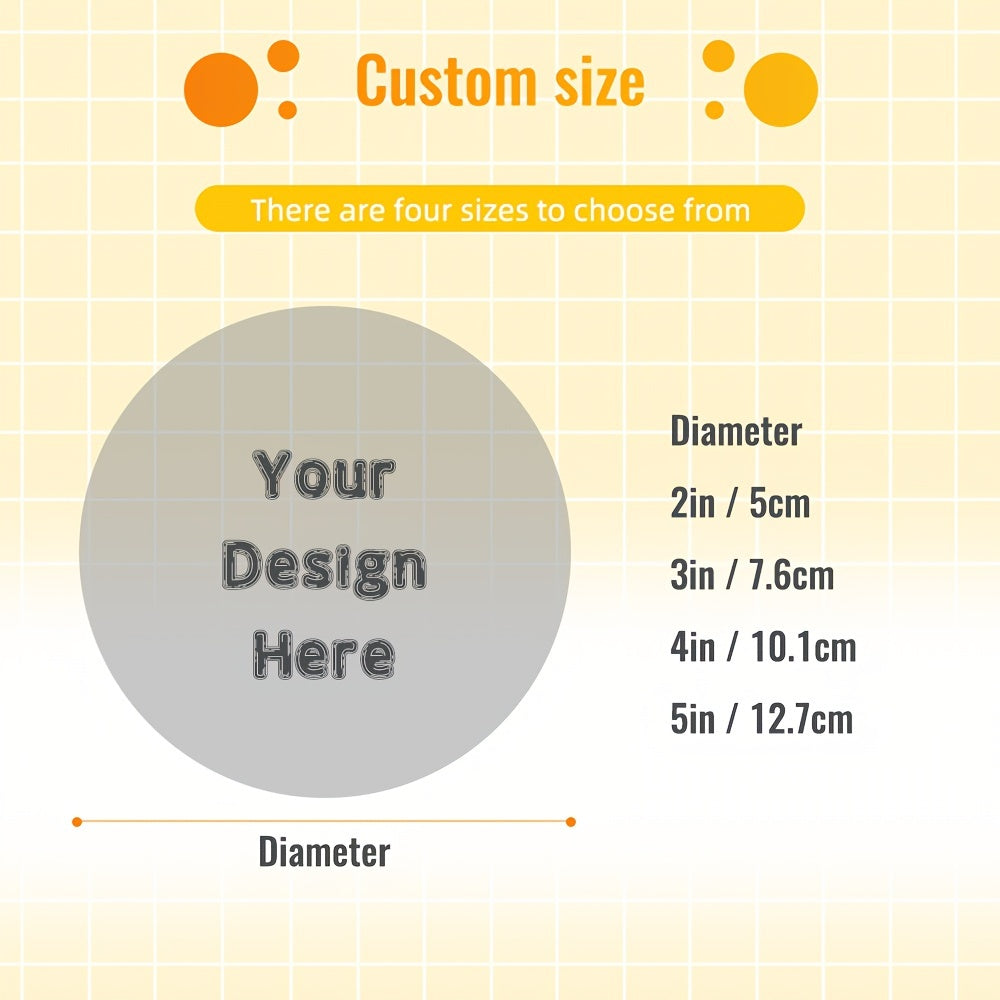Персонализируйте свой собственный дизайн, логотип и текст на 1000 глянцевых водонепроницаемых наклейках. Идеально подходит для бизнес-брендинга, благодарственных записок и многого другого. Эти прочные круглые ярлыки идеально подходят для любого проекта.