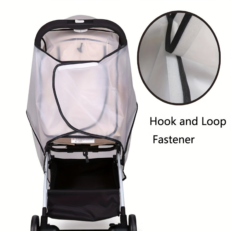 Baby Stroller Cover Breathable Windproof Rainproof with Zipper Door and Ventilation