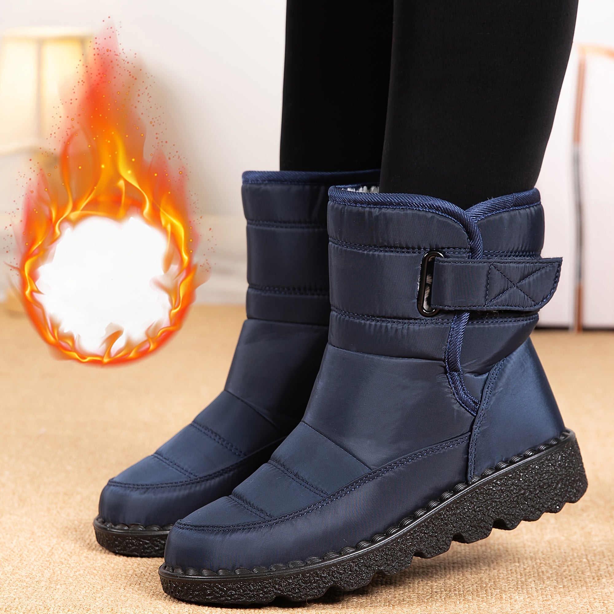Женские зимние снегоступы с толстой изоляцией для холодной погоды, противоскользящая подошва