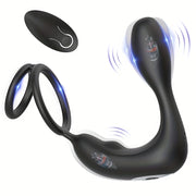Male Prostate Massager Vibrating Anal Plug with Cock Ring 12 Modes