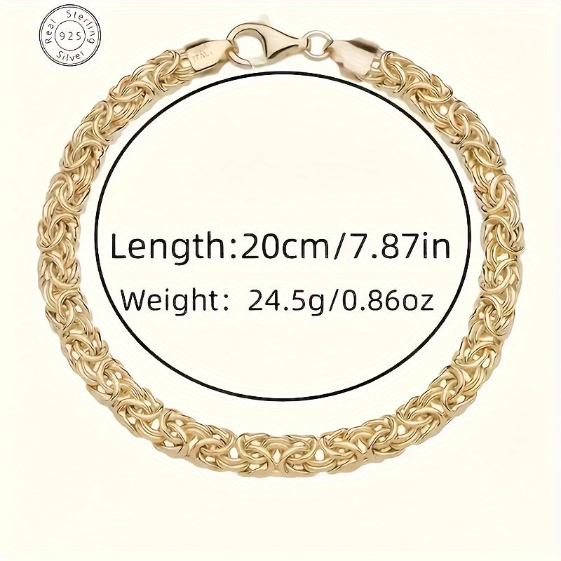 Women's Silver Bracelet with 18k Gold Plating Stylish Jewelry