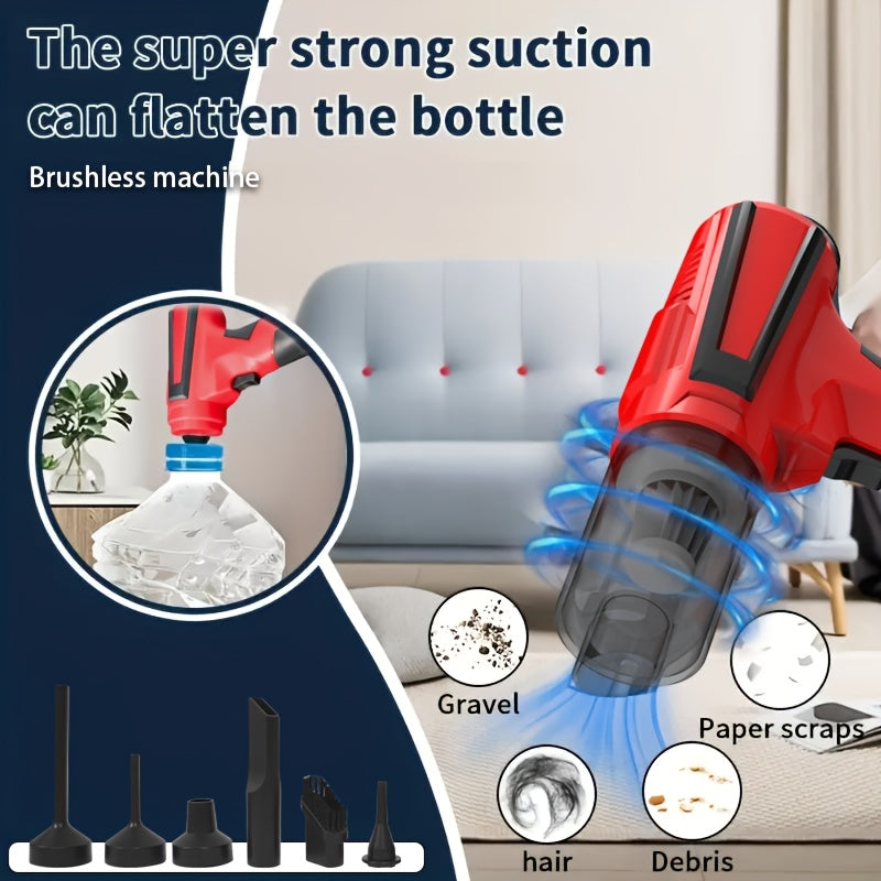 MAX 1 Qo'l vakuum tozalagichi, Ikki funktsiyali so'rish va puflash, Brushless motor, simsiz, USB zaryadlash, Jim ikki motor, 20 KPa so'rish, 7500mAh qayta zaryadlanadigan batareya, 70dB shovqin uchun