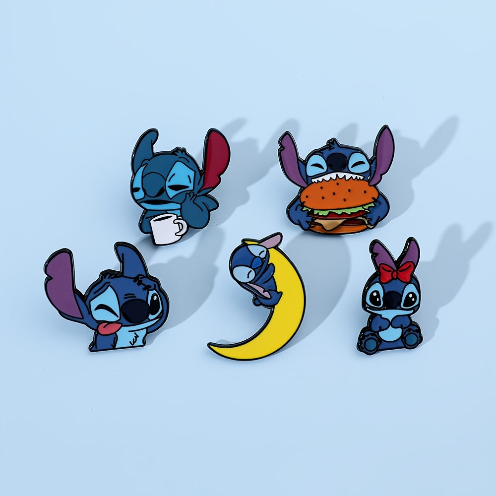 Set of 8 Cartoon Animal Enamel Pins for Backpacks and Clothing Cute Brooch Badges for Gifts