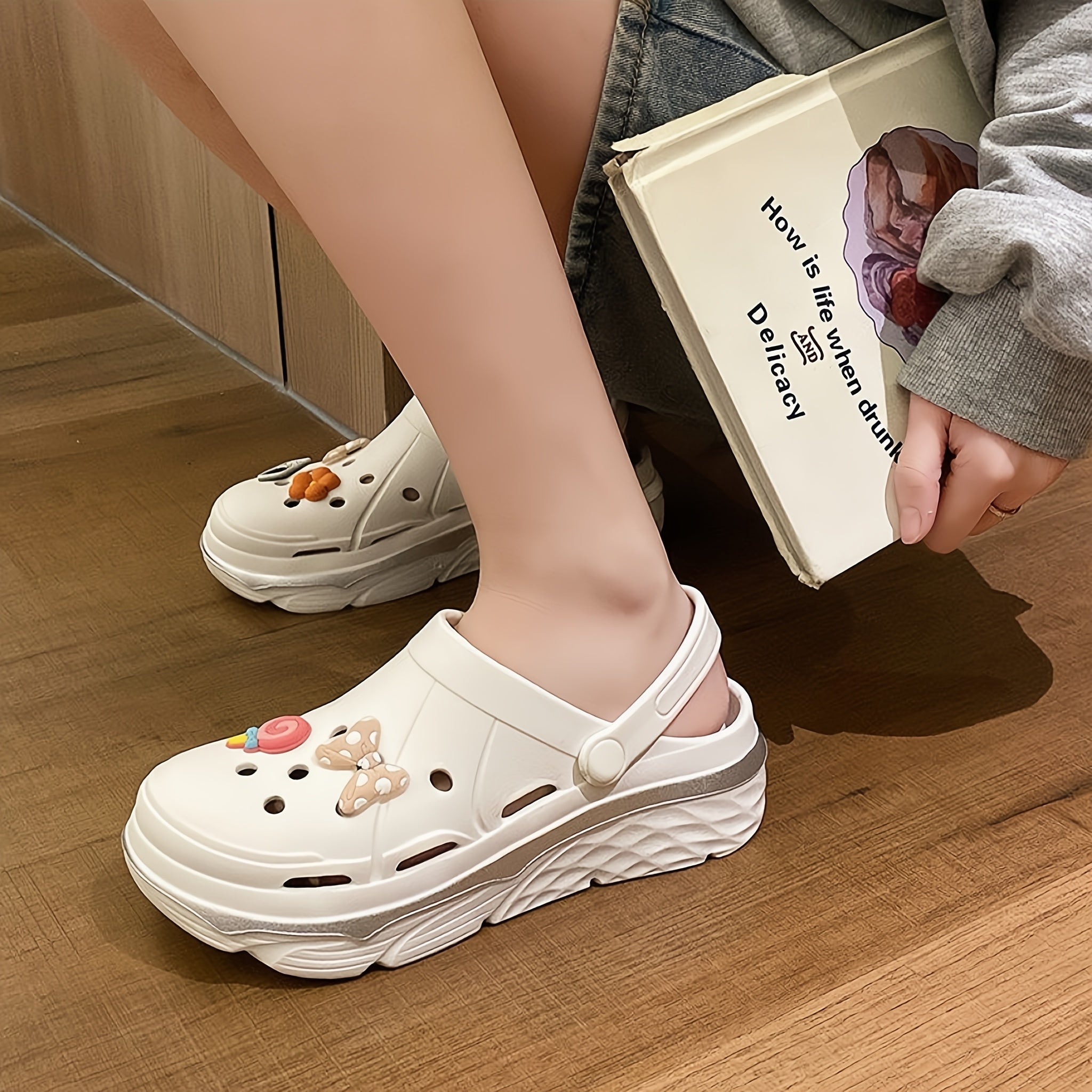 Women Breathable EVA Platform Shoes with Bow and Butterfly Accents