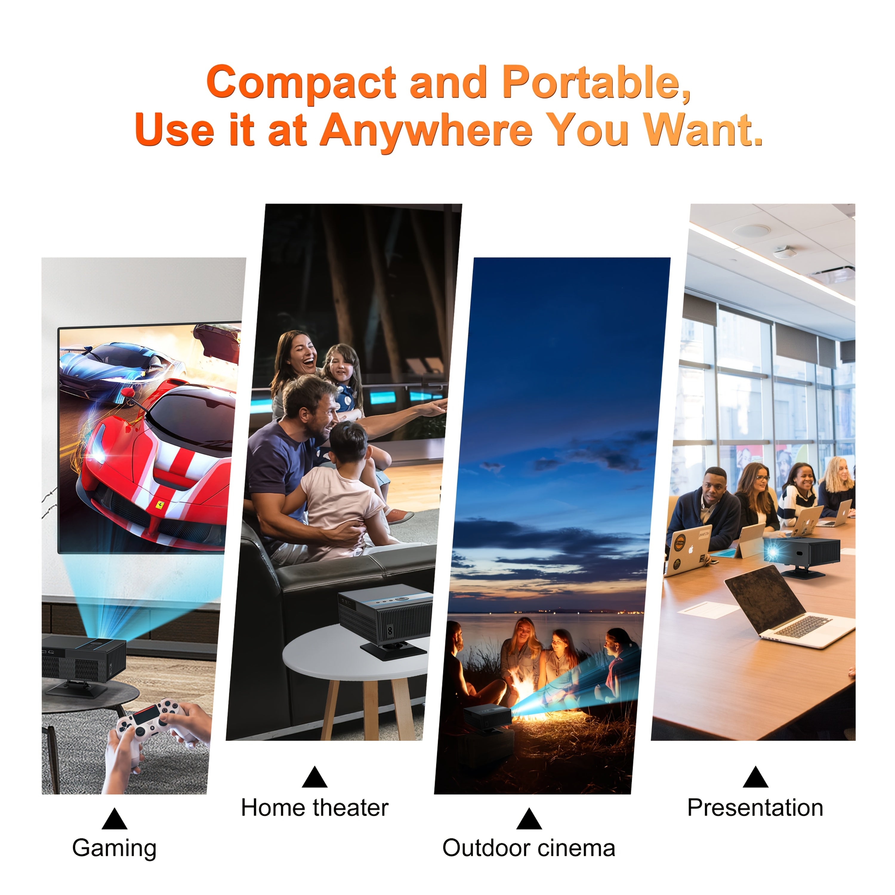 Проектор для домашнего кинотеатра 1080P Full HD WiFi Bluetooth 4K поддержка настенного монтажа