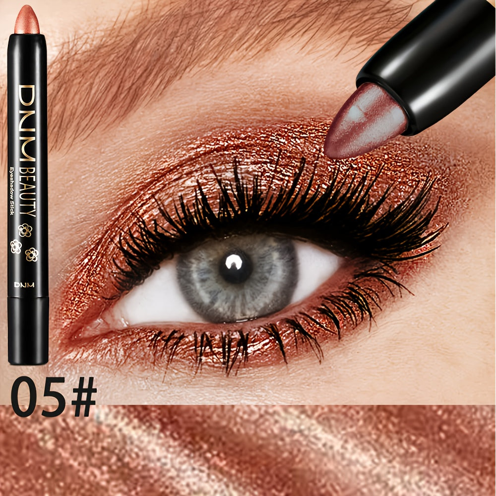 Women 15-Color Eyeshadow Stick Set Waterproof Glitter Shimmer Dual-Ended